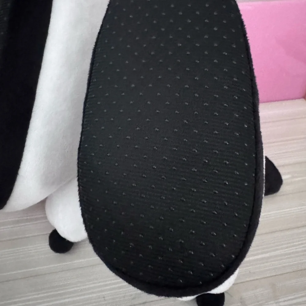 Peanuts Kids Plush Dog Slippers in White and Black